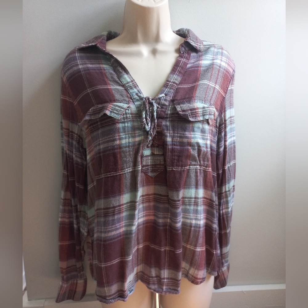 Plaid Button-Up Shirt